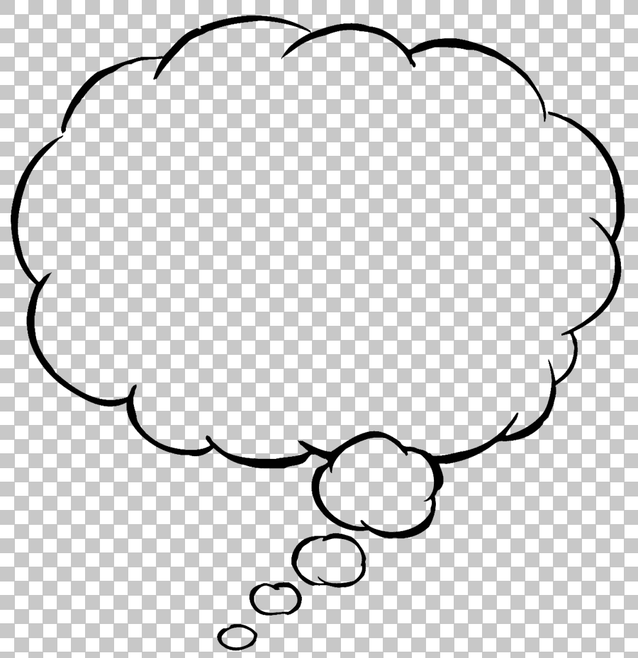 White and Black Cloud Speech Balloon