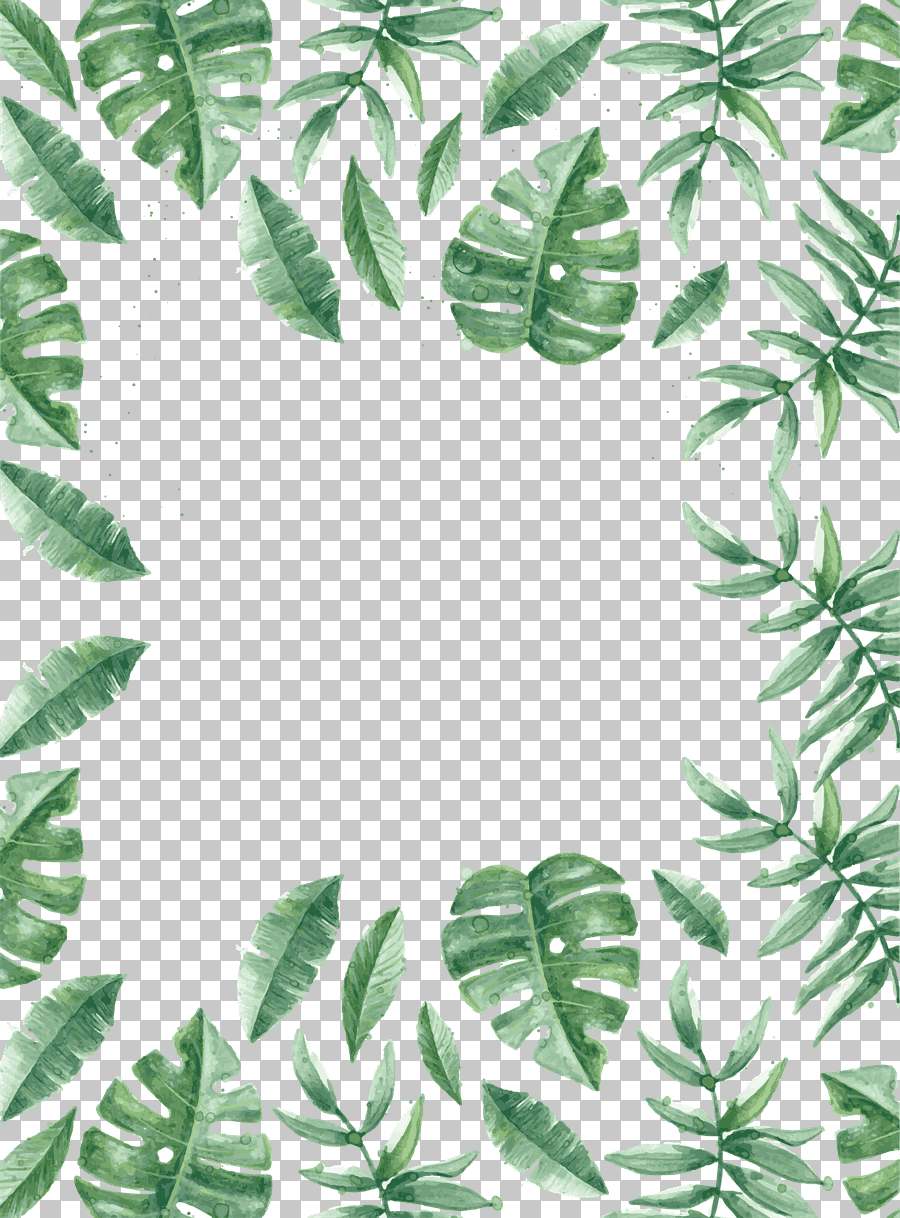 Green Leaves Border Frame