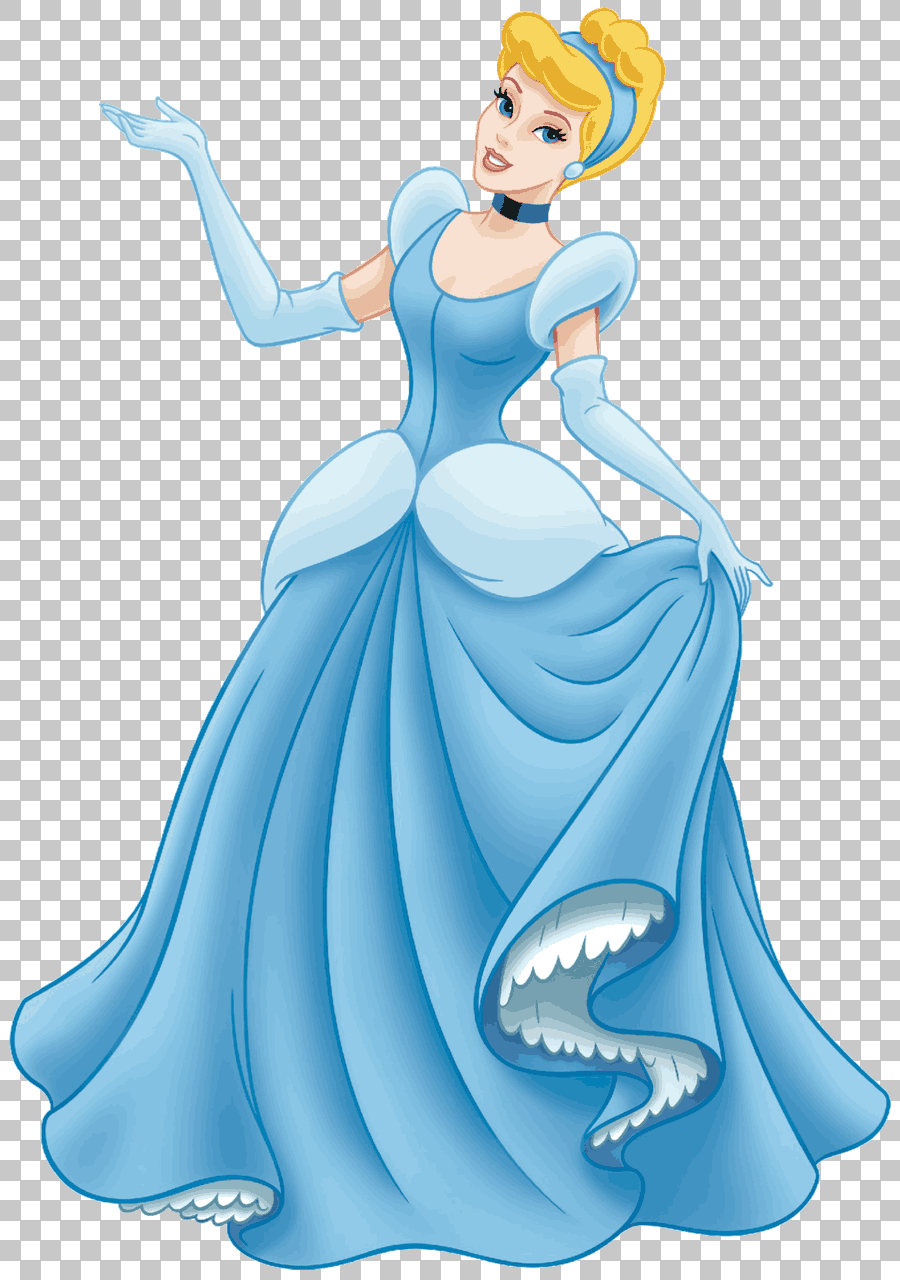 Cinderella Illustration with Disney Characters