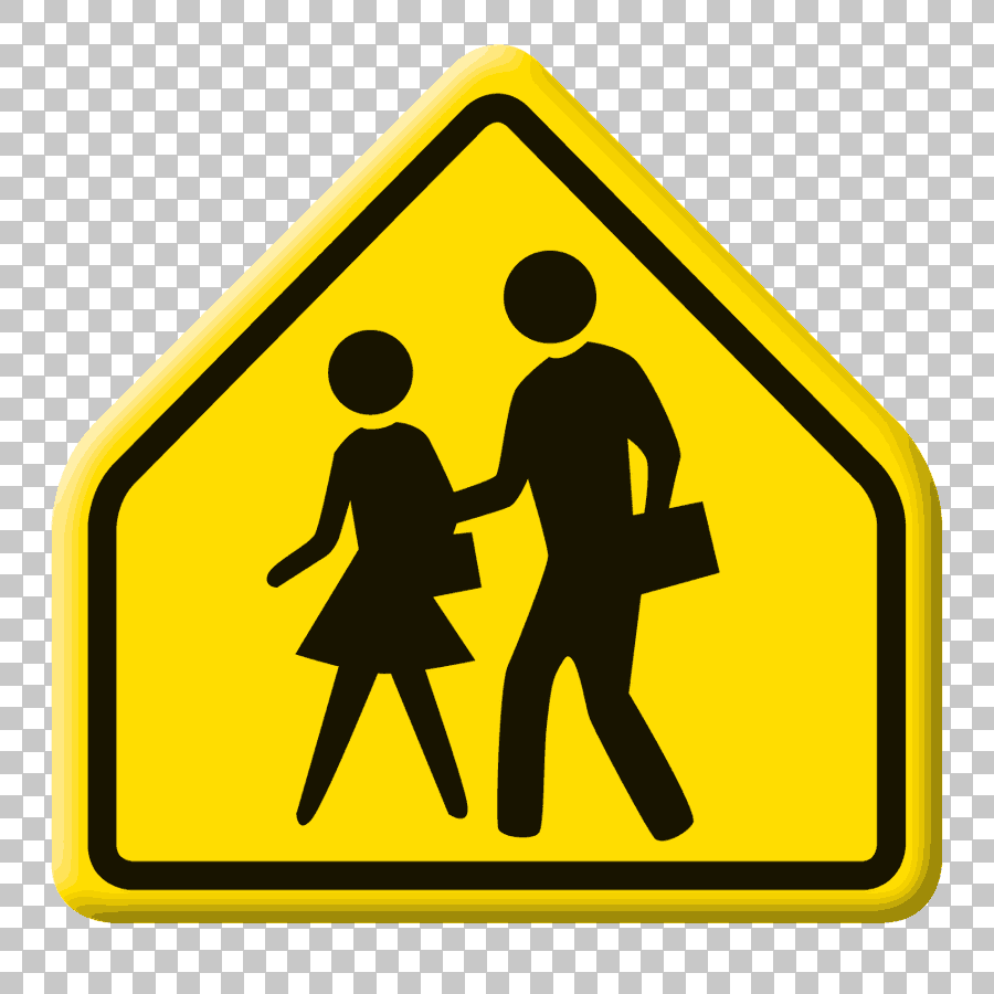 School Zone Traffic Control Warning Sign