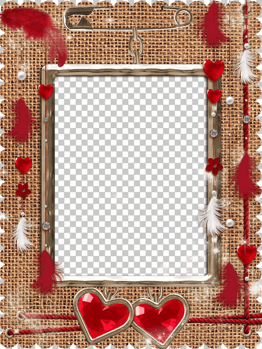 Brown and Red Heart Frame