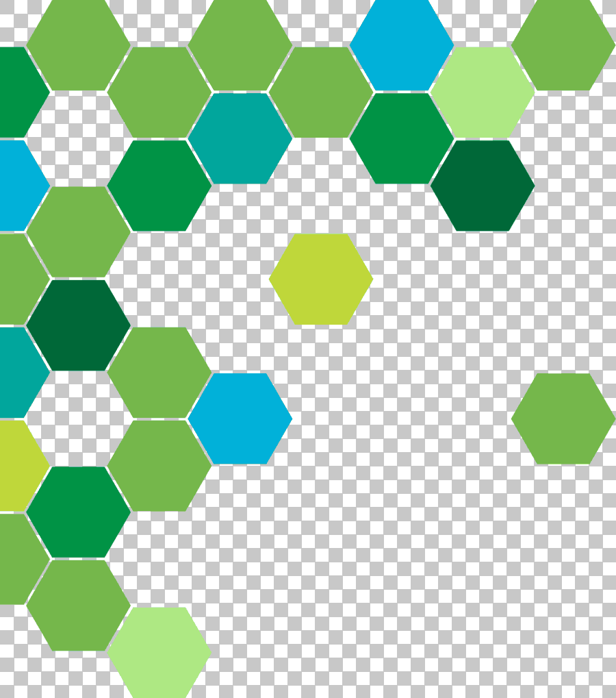 Green Abstract Geometric Circle with Honeycomb Pattern