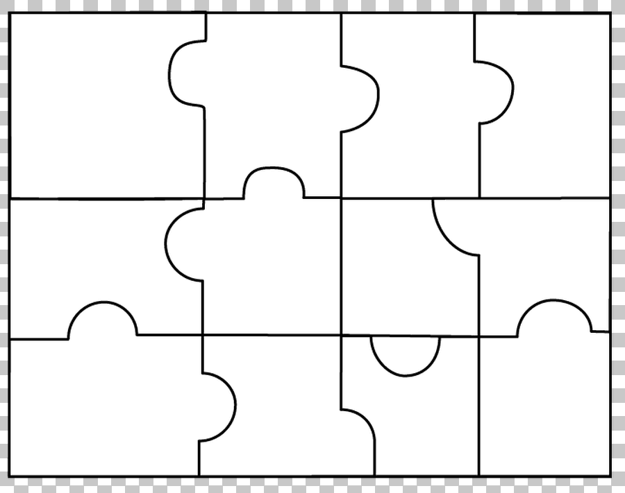 White Line Art Black Pattern Puzzle