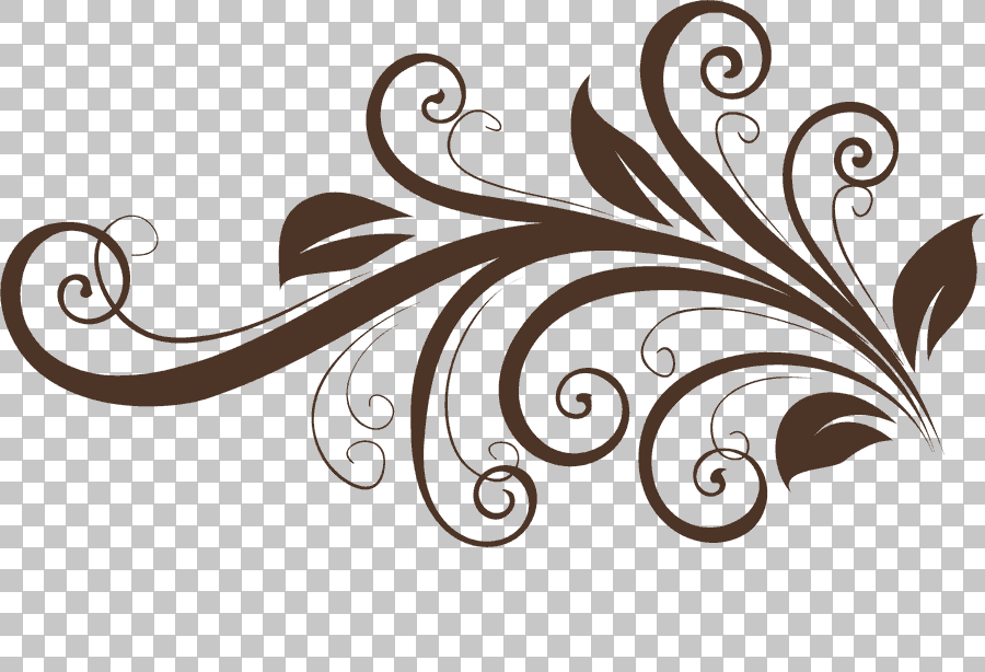 Brown Scroll Flower Ornament