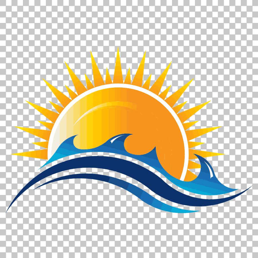 Cartoon Blue Sun Logo