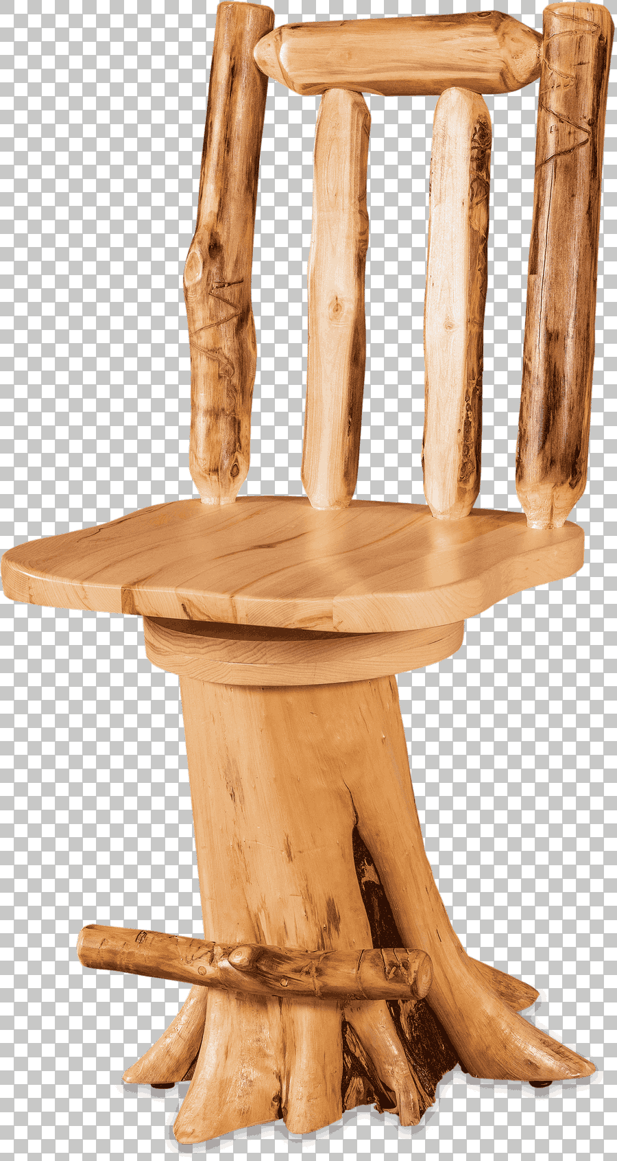 Rustic Log Dining Table and Chair