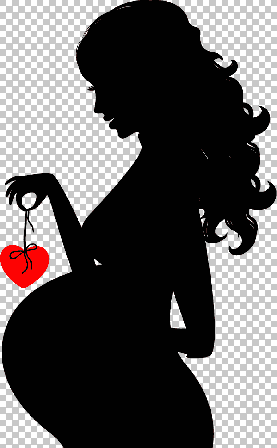 Pregnancy Silhouette Cartoon Woman