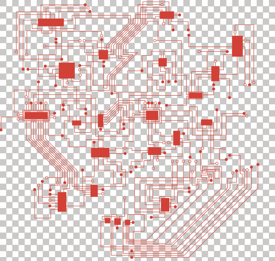 Red Electronic Circuit Board