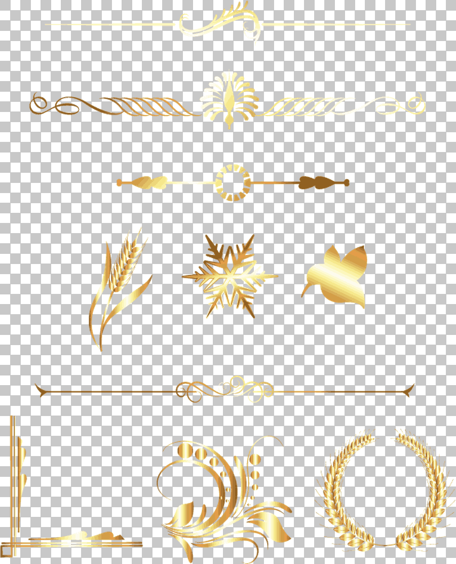 Assorted Shape Gold Decal