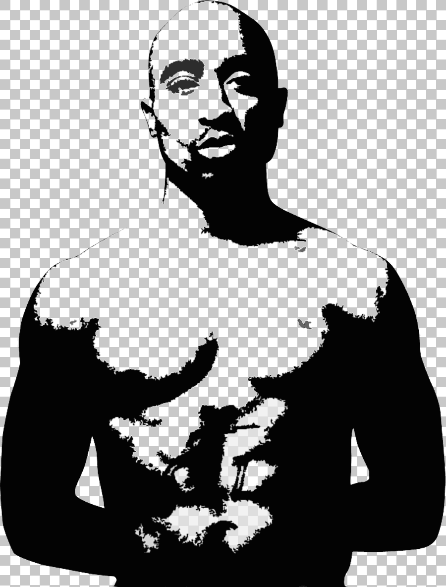 Tupac Shakur Wall Decal Sticker Monochrome