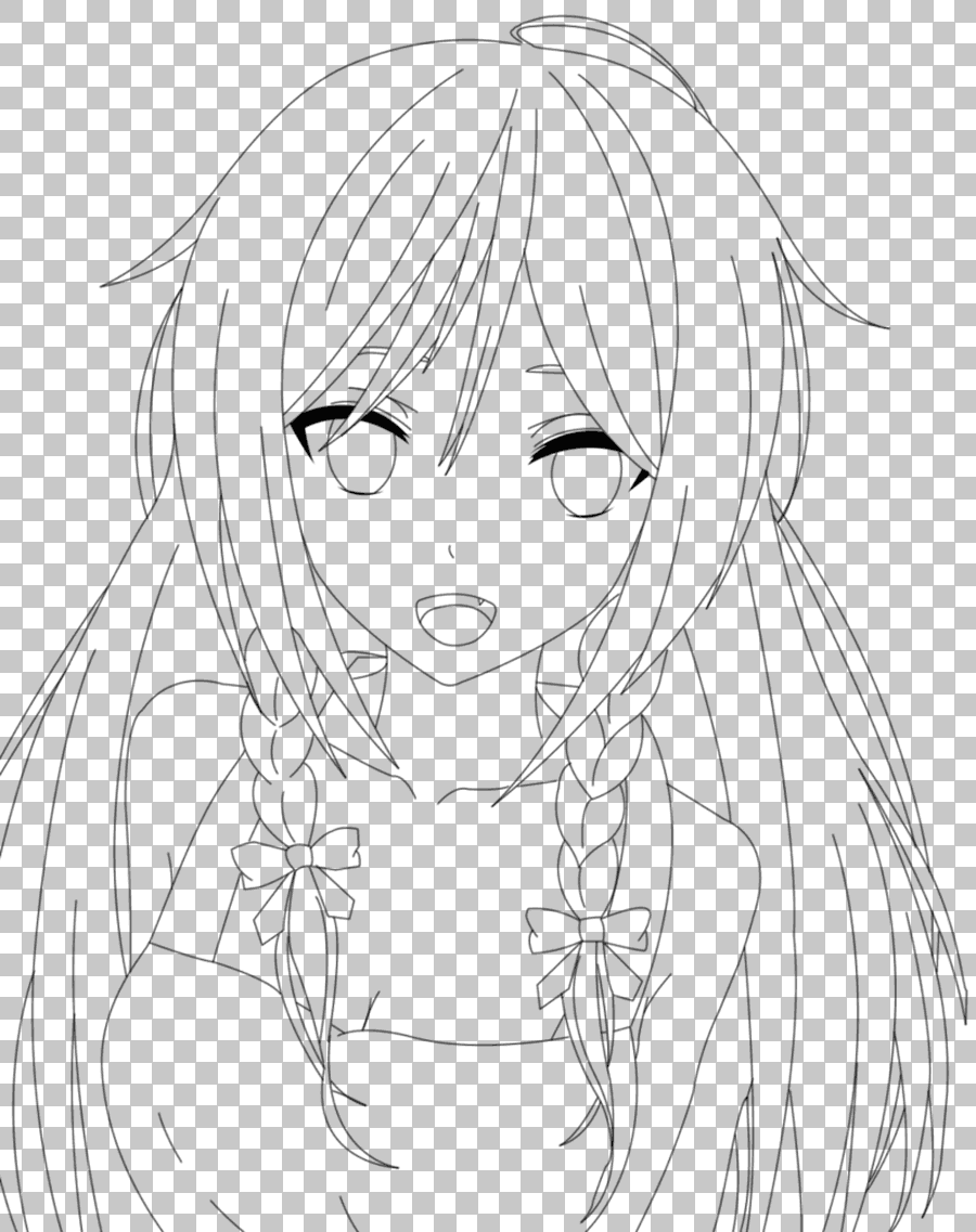 Line Art Anime Mangaka Face Sketch