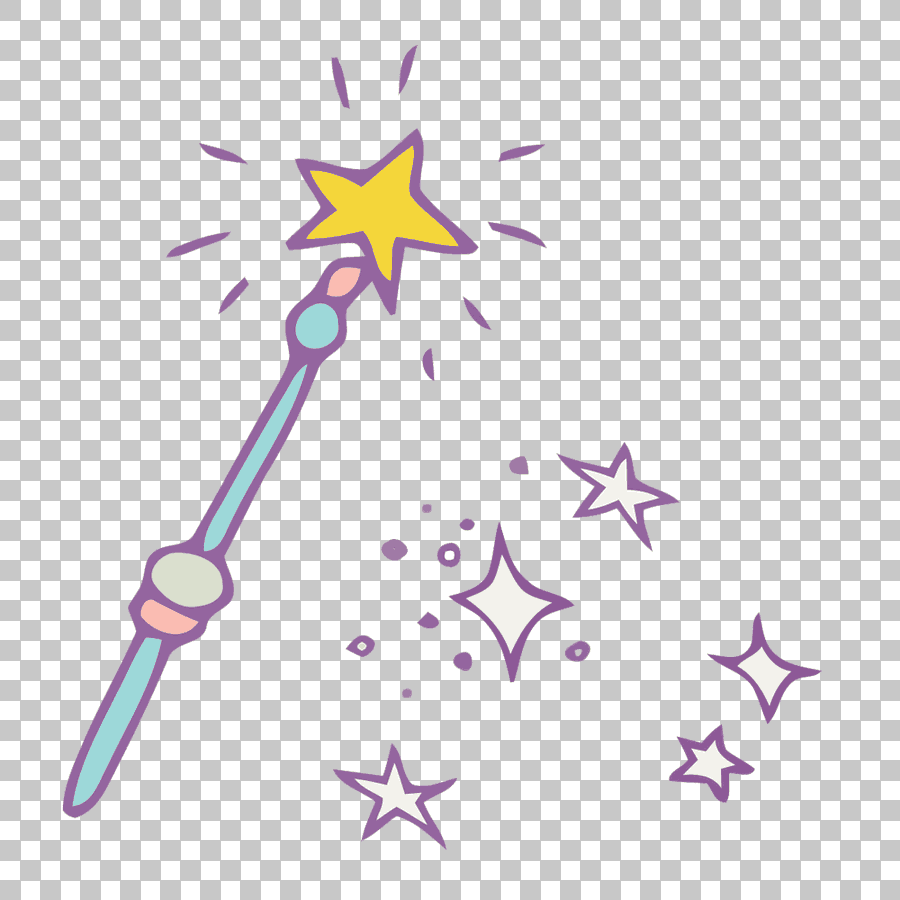 Purple Magic Wand with Star