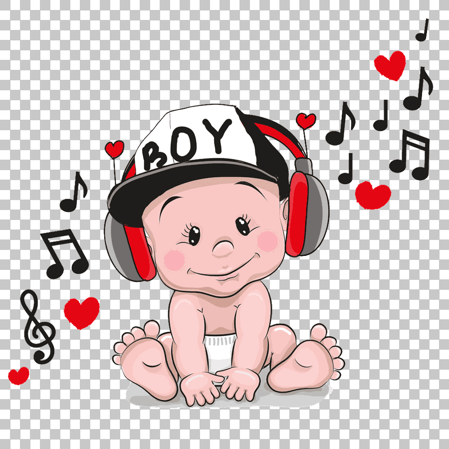 Baby with Music Notes