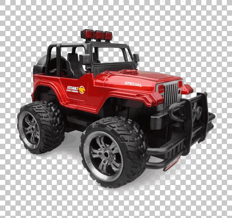 Red Jeep Wrangler Toy Car