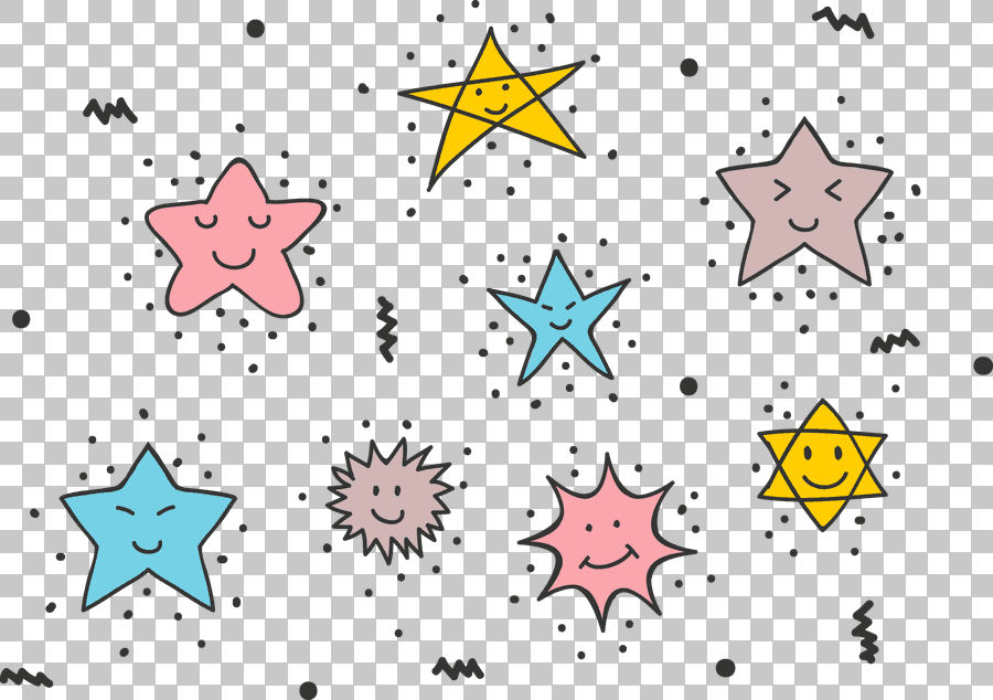 Assorted Color Stars Watercolor