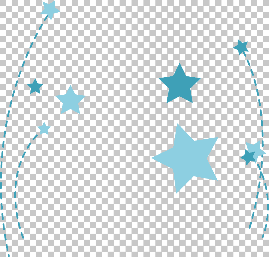 Blue Leaf with Stars Background