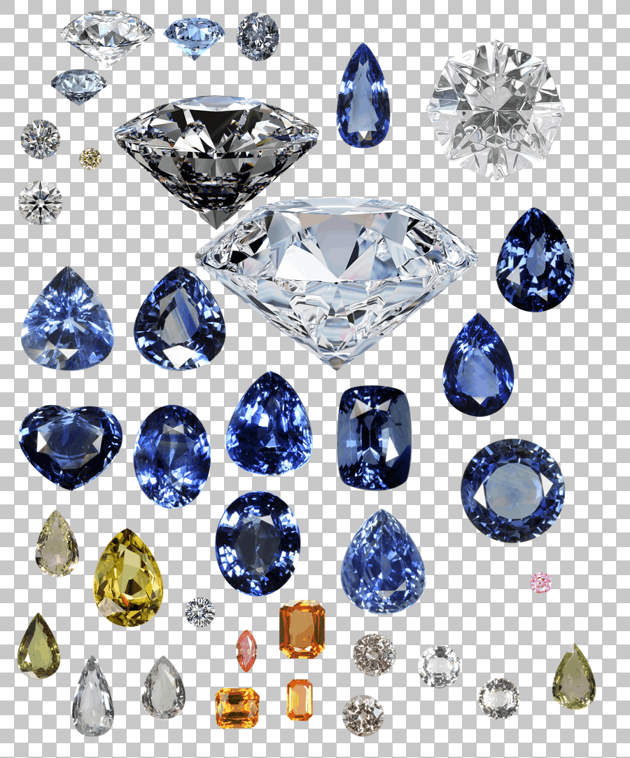 Assorted Color Gemstones and Diamond