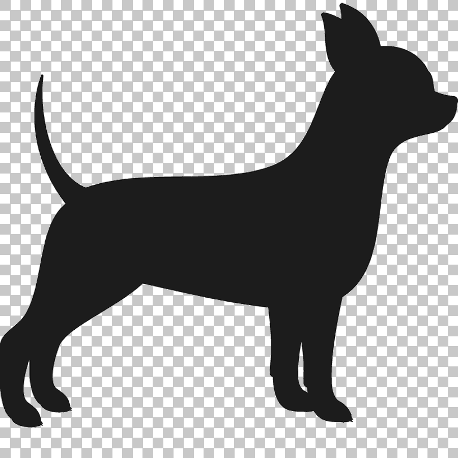 Black Chihuahua Cairn Terrier Silhouette