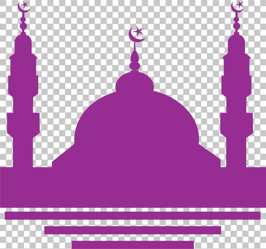 Purple Mosque with Donation Symbol