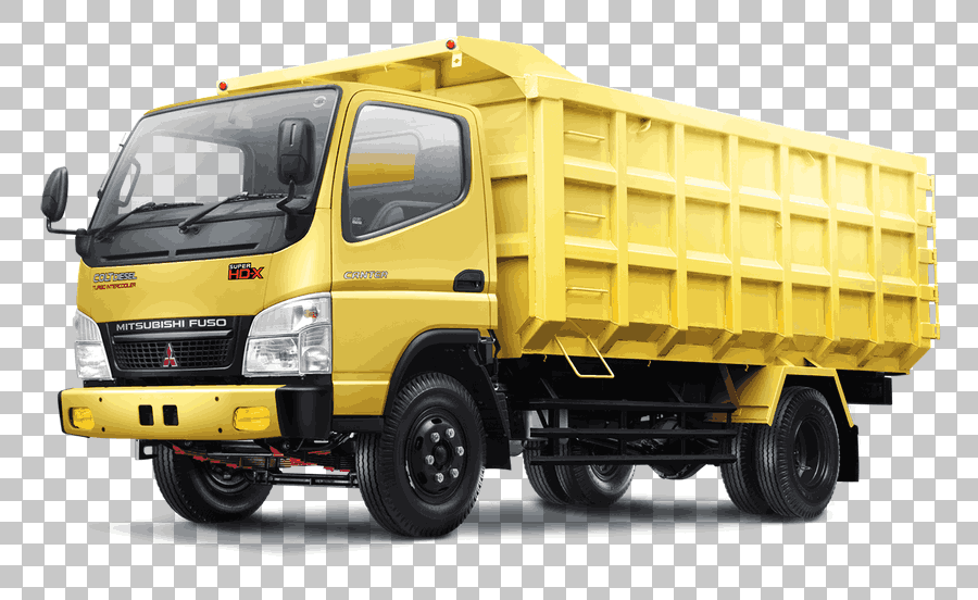 Yellow Mitsubishi Dump Truck