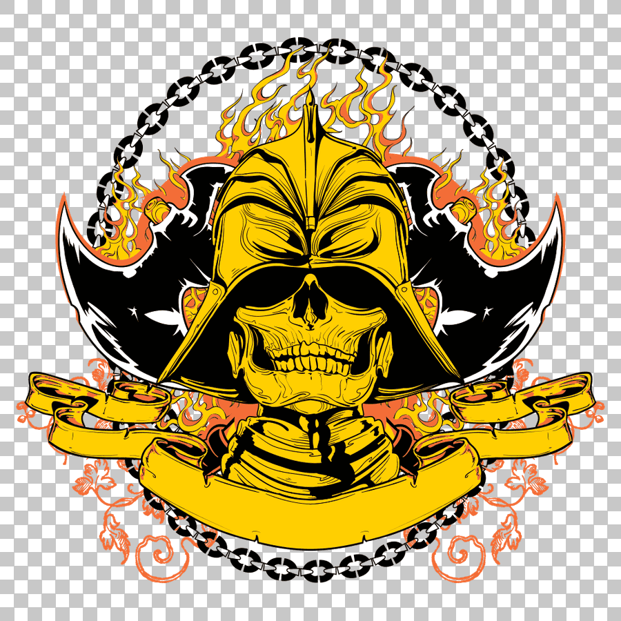 Warrior Samurai Gold Skull Coin