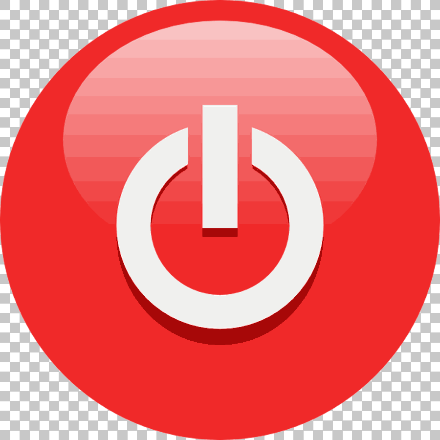 Red and White Power Button Logo