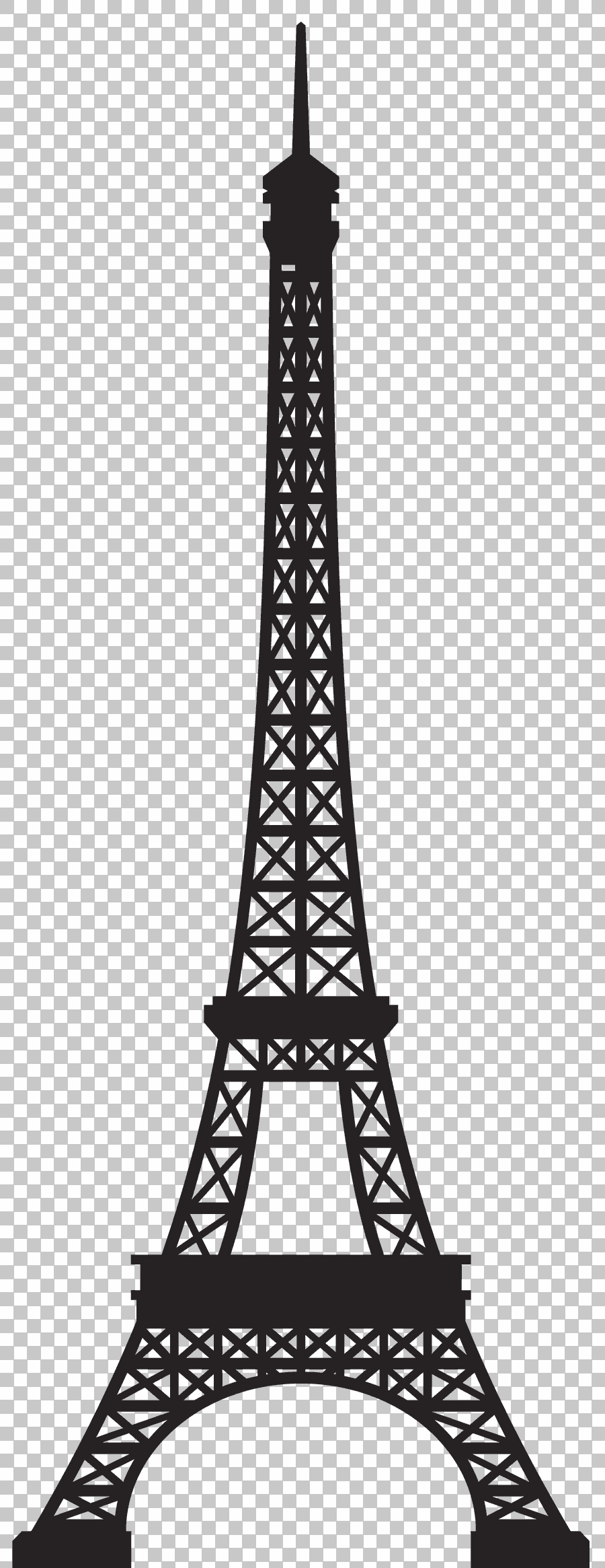 Eiffel Tower Silhouette Black