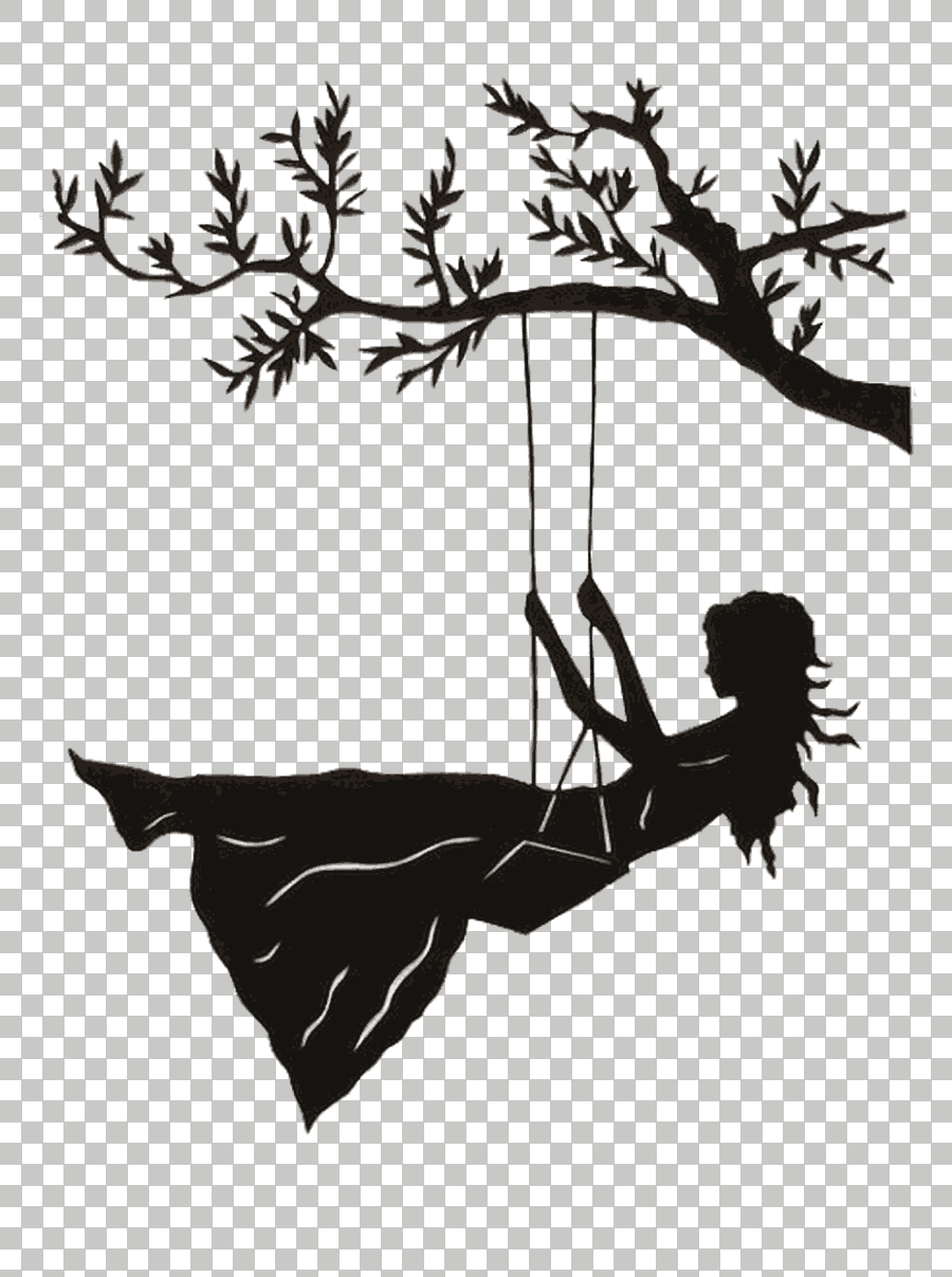 Girl Swing Silhouette