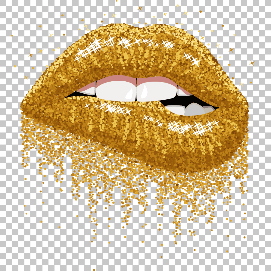 Gold Lips Glitter