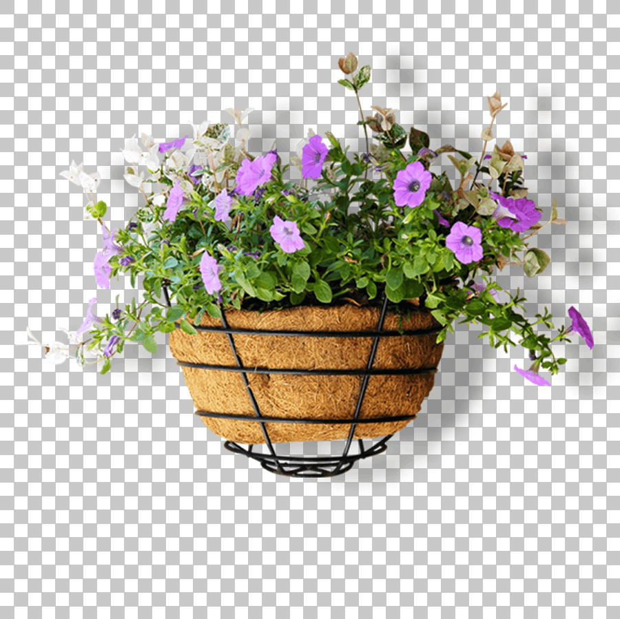 Purple Petaled Flowers in Metal Vase