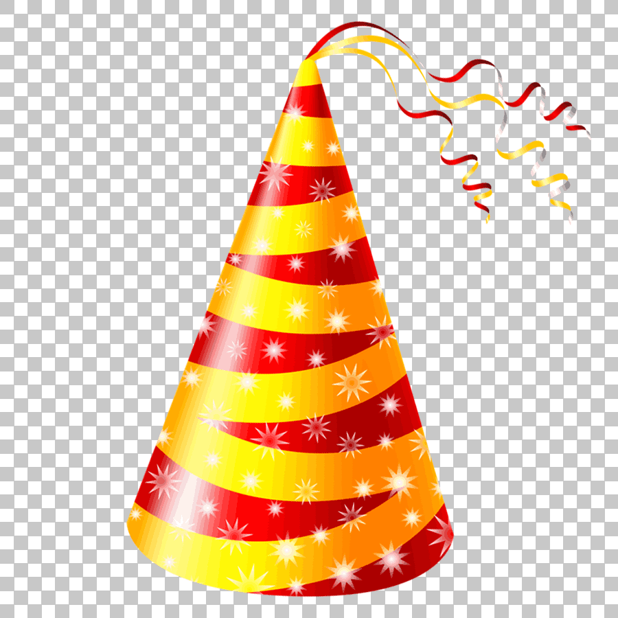 Red and Yellow Birthday Party Hat