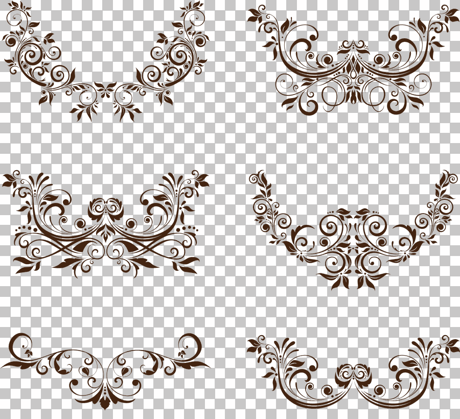 Brown Floral Ornament