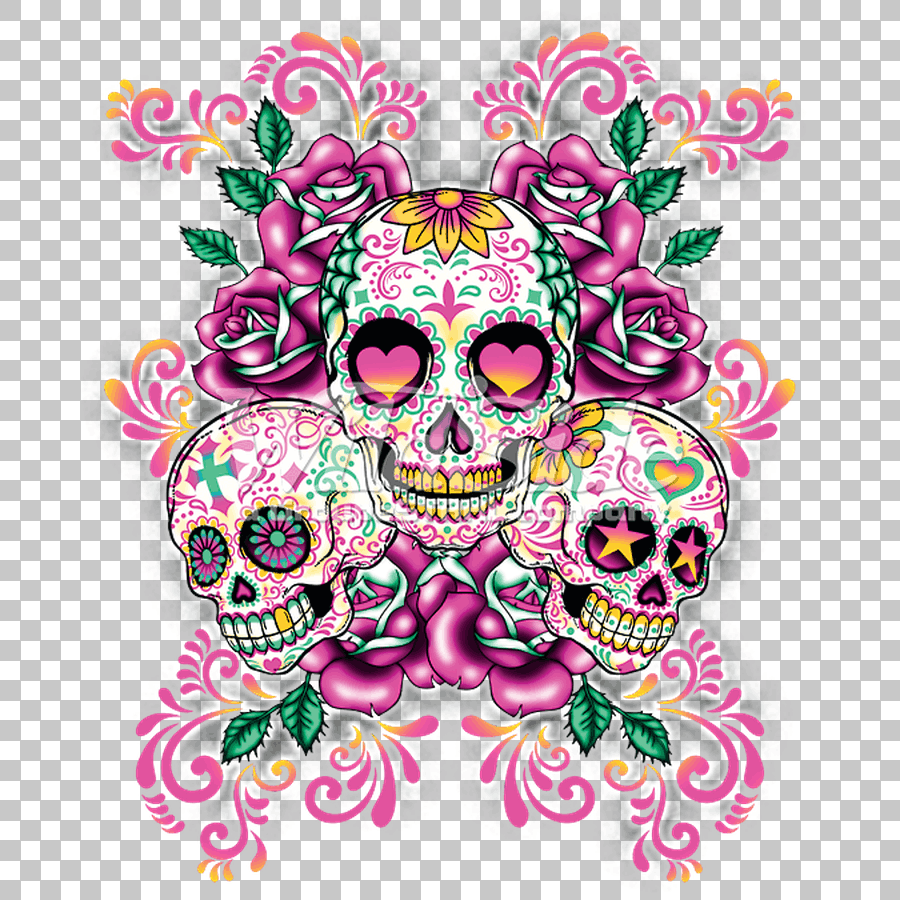 Multicolored Sugar Skulls