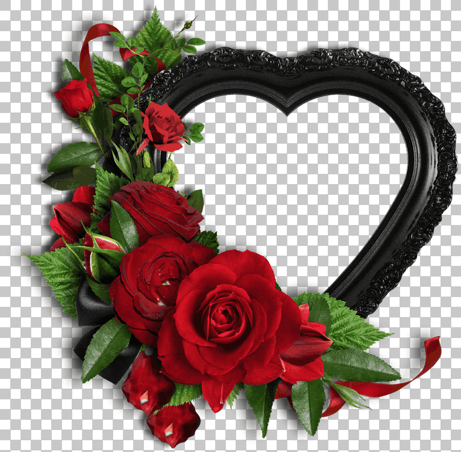 Red Roses with Black Frame