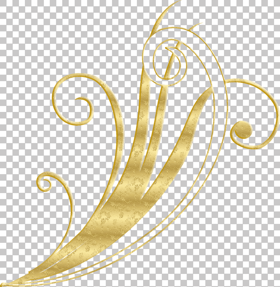 Gold Plant Pattern Border