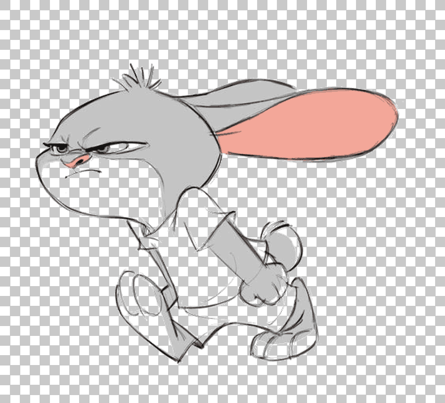 Angry White Rabbit Cartoon Character