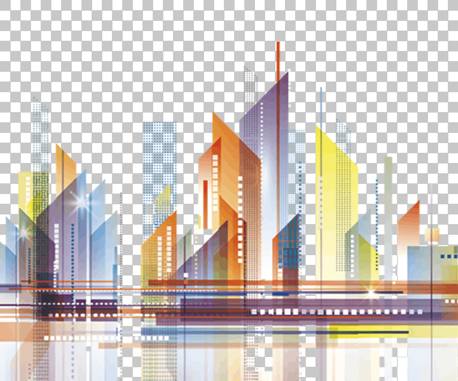 Assorted Color City Building Artwork