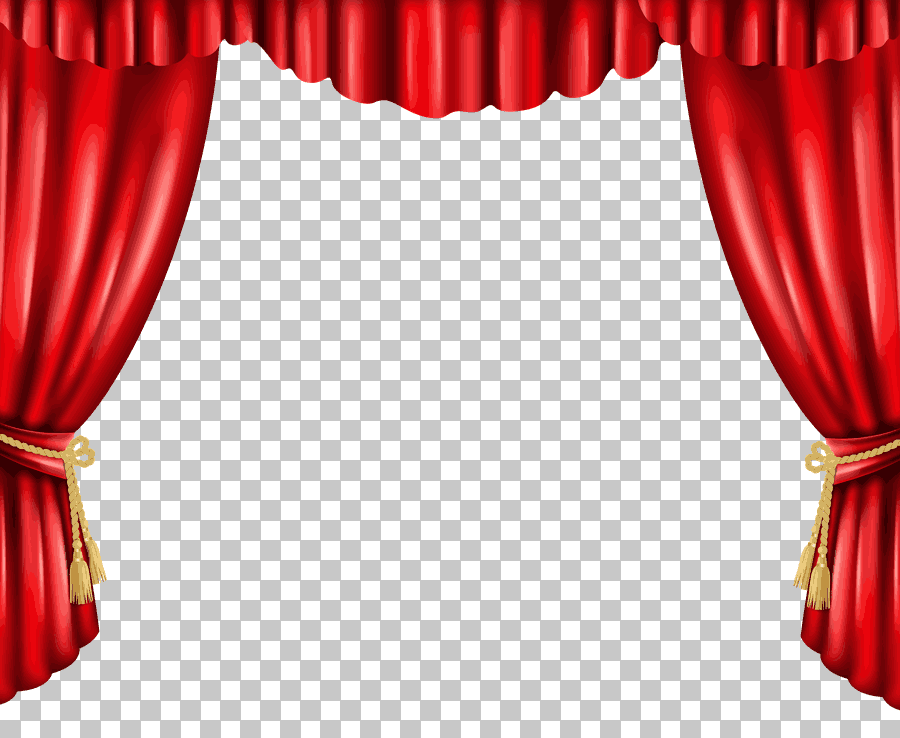 Red Animated Window Curtain