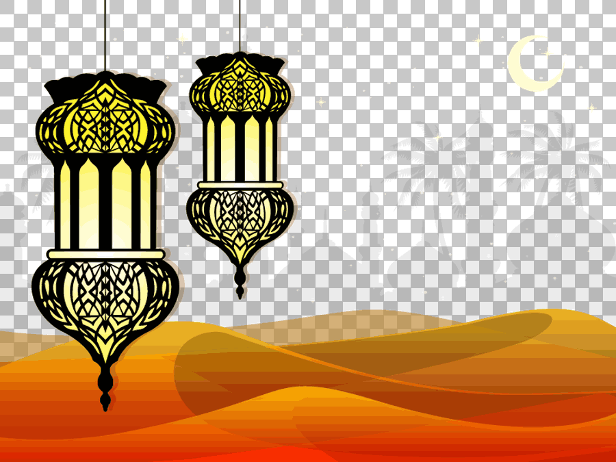 Islamic Mosque Wall Decal with Lanterns