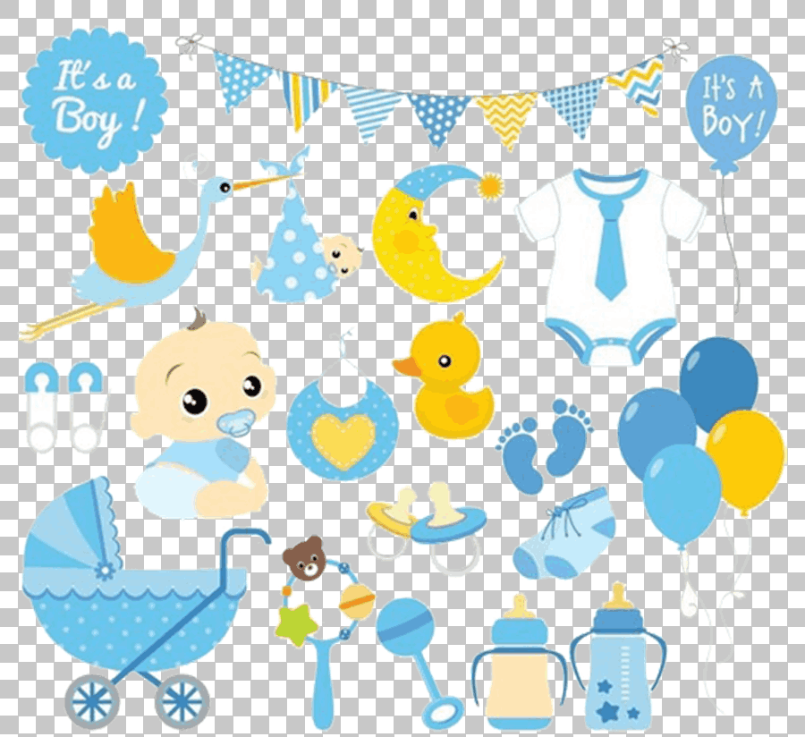 Baby Items Illustration Blue