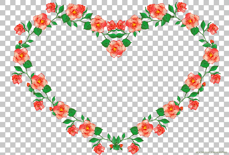 Heart-shaped Floral Frame