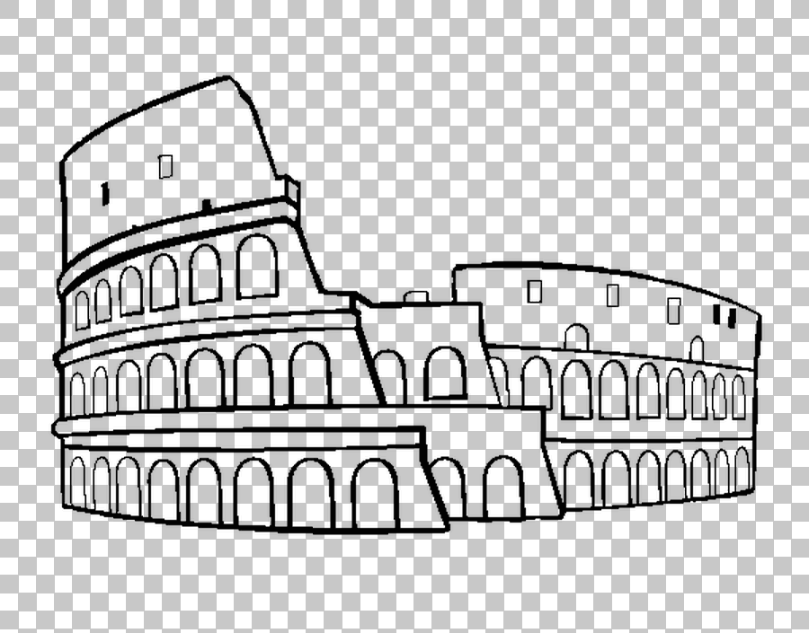 Colosseum Drawing White