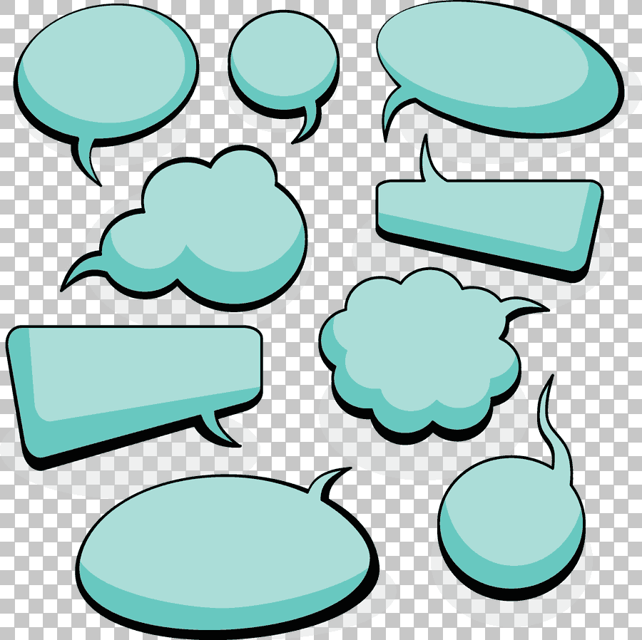 Green Message Clouds Dialogue Speech Balloon