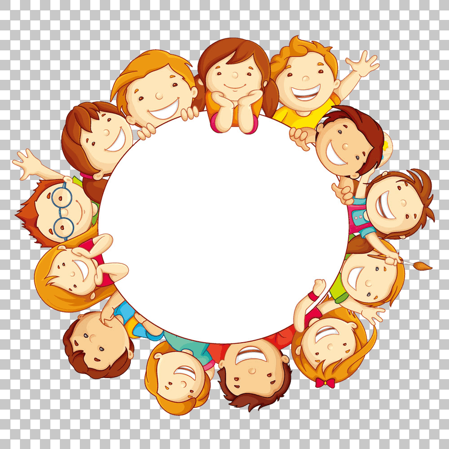 Cute Children Circle Illustration