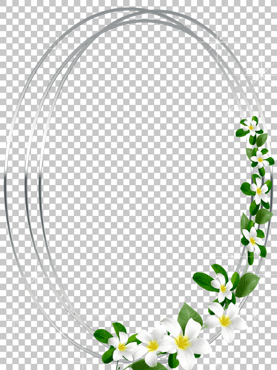 Round Leaf and Flower Frame