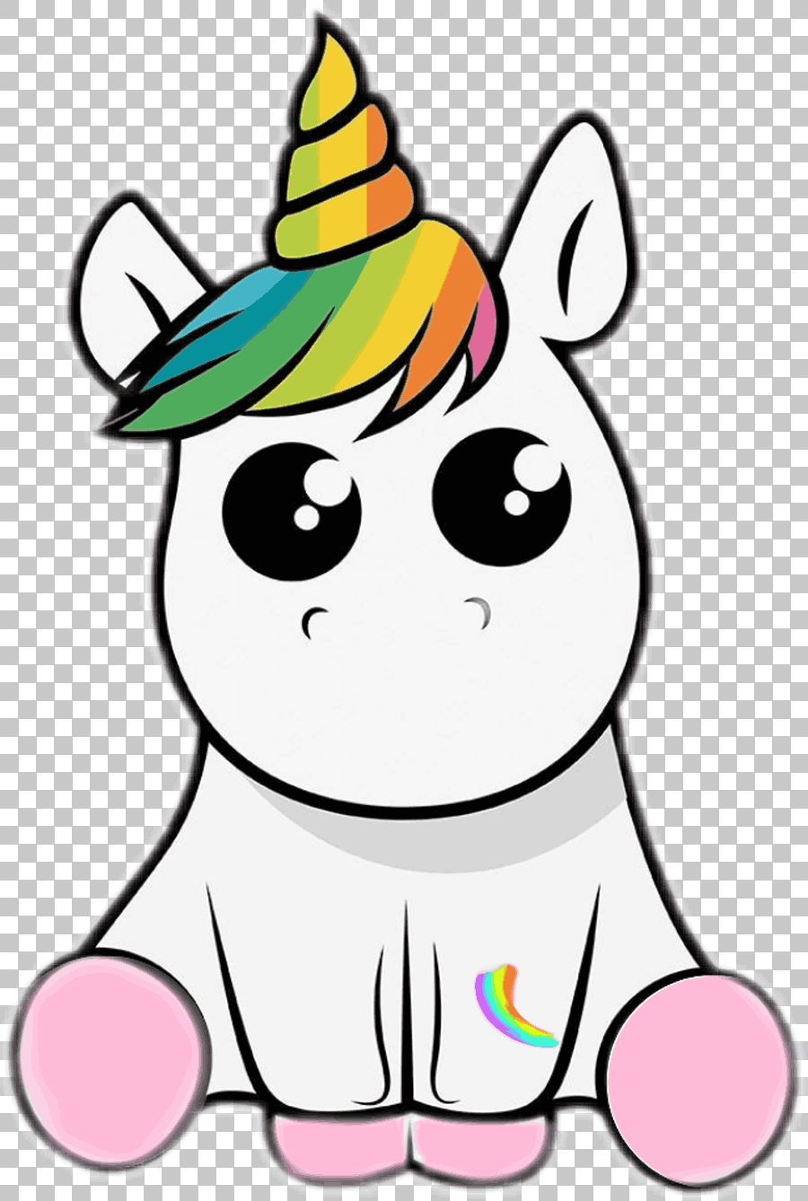 White Unicorn Sticker