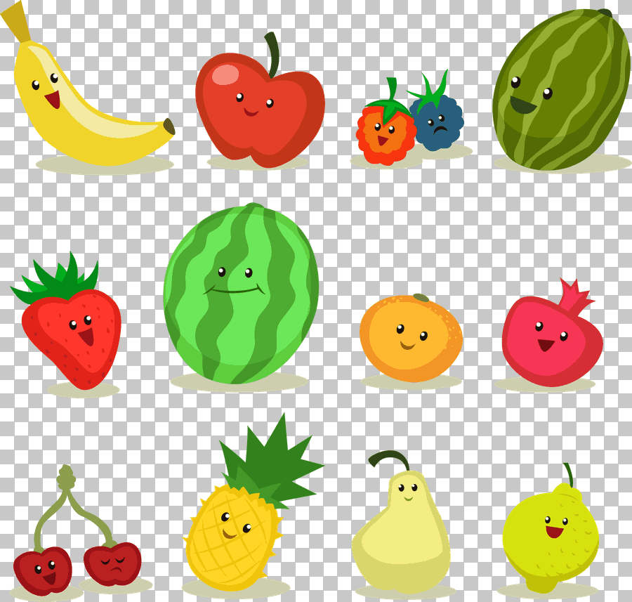 Assorted Cartoon Fruits