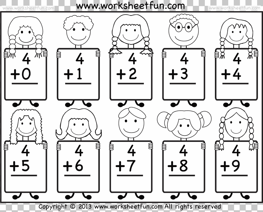 Kindergarten Mathematics Worksheet Adding Subtracting Fractions