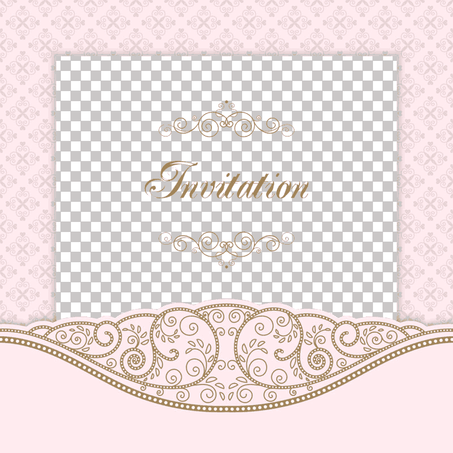 Blue Wedding Invitation Text Border