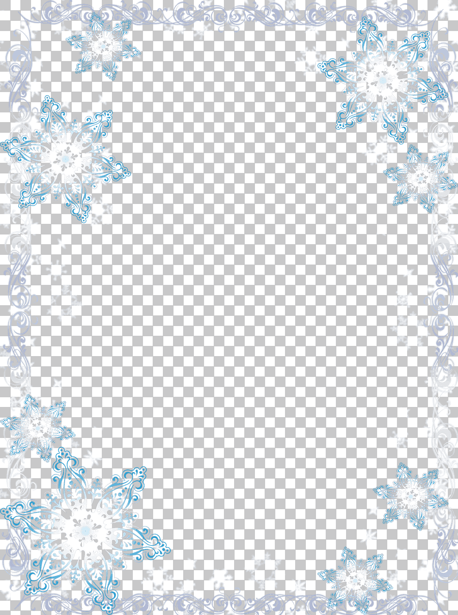 White and Blue Snowflakes Pattern